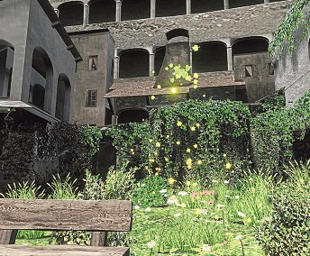 Bilder aus FAUST 2023 - Bühnenbild im Original und durch die VR-Brille betrachtet. Foto: Peter Freudling