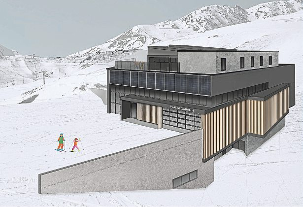 Visualisierung der neuen Talstation Planseggbahn. Foto: Gampenbar.