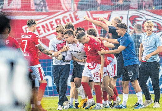Endlich wieder in der 2. Runde des DFB-Pokals: Der FCE schlägt am 16. August 2025 im heimischen Stadion Hannover 96. Foto: Frank Hammerschmidt