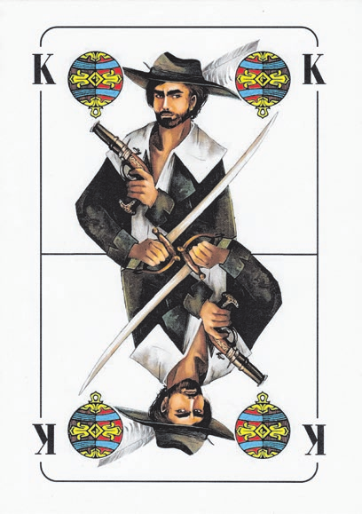 Der sagenumwobene „Räuberhauptmann Lauermann“ hat es samt Pistole und Schwert auf die Karte des Schellen-Königs geschafft. Grafiken: mädler Werbeagentur GmbH