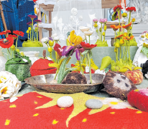 Traditionelle Filzkunst von regionalen Künstlern gefertigt. Foto: Besucherinformation Amt Neuzelle