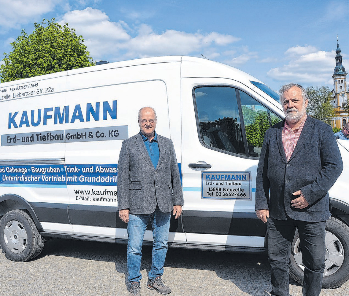 Die Geschäftsführer der Kaufmann Erd- u. Tiefbau GmbH & Co. KG: Dietmar Baesler (links) und Peter Kaufmann