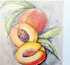 „Pfirsiche“ heißt ihr Aquarell. BILD: SIGRID GUTT