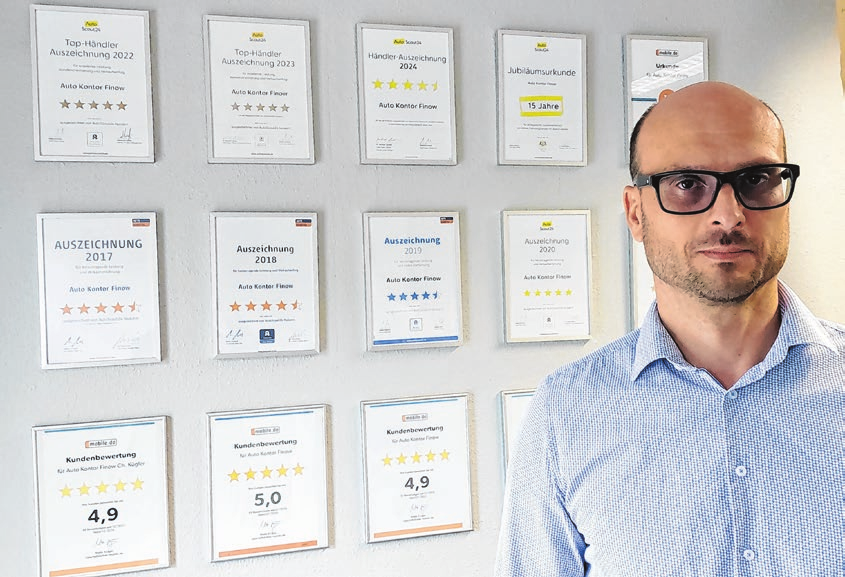 Der Fachmann erhält jährlich Auszeichnungen als TopHändler von AutoScout24 und mobile.de. Foto: saschu