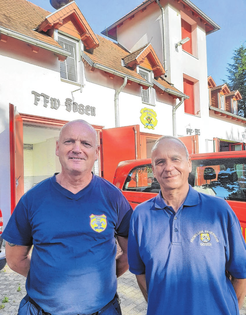 Gosens Ortswehrführer Detlef Wiese (links) und Gerätewart Jörg Breuer: Beide sind überdies auch noch als Gemeindevertreter für ihren Heimatort aktiv.