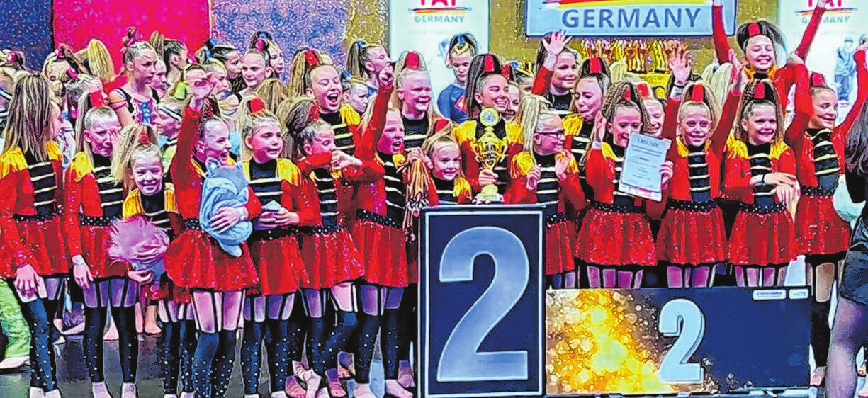 Ganz oben mit dabei: Große Freude über den Deutschen Vizemeistertitel 2025 bei den Kinderformationen im DiscoDance. Foto: Cornelia Ansorge-Giering / Step & Dance