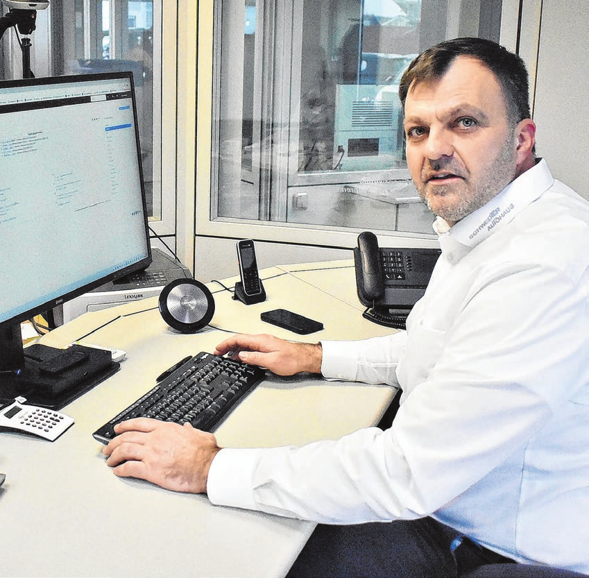Führt seit 2018 die Geschäfte des Schwedter Autohauses: Ronny Brüß begann hier einst als Auszubildender.