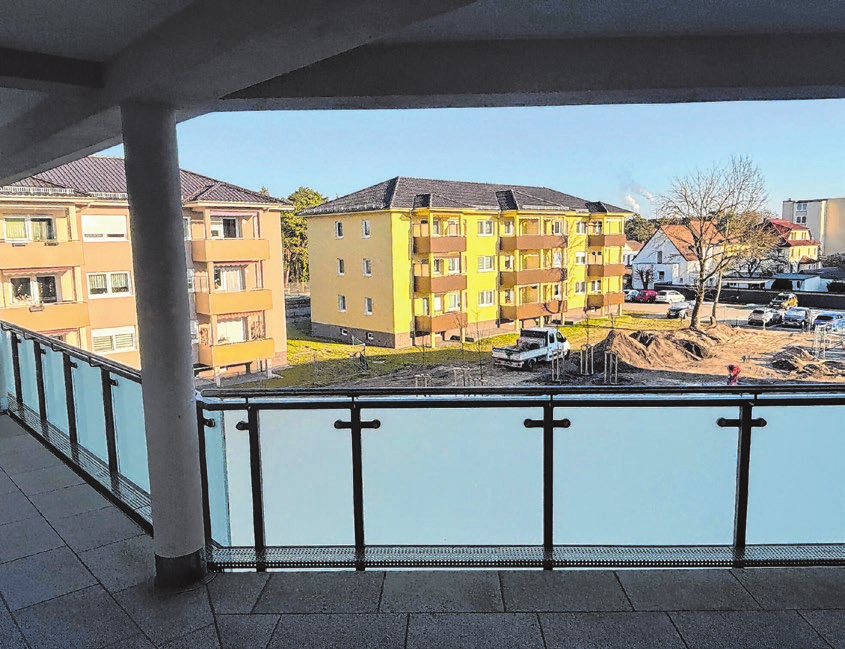 Blick vom Laubengang...