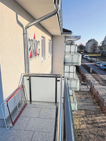 Blick vom höchsten der drei Eckbalkone