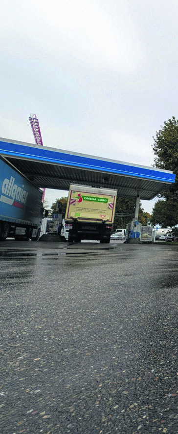 Der Autohof in Wangen ist vor allem eine große asphaltierte Fläche.