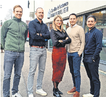 Das Team von Zondler & Costanzo Immobilien: Zweiter von rechts Domenico Costanzo, Zweiter von links Matthias Zondler. Foto:eha