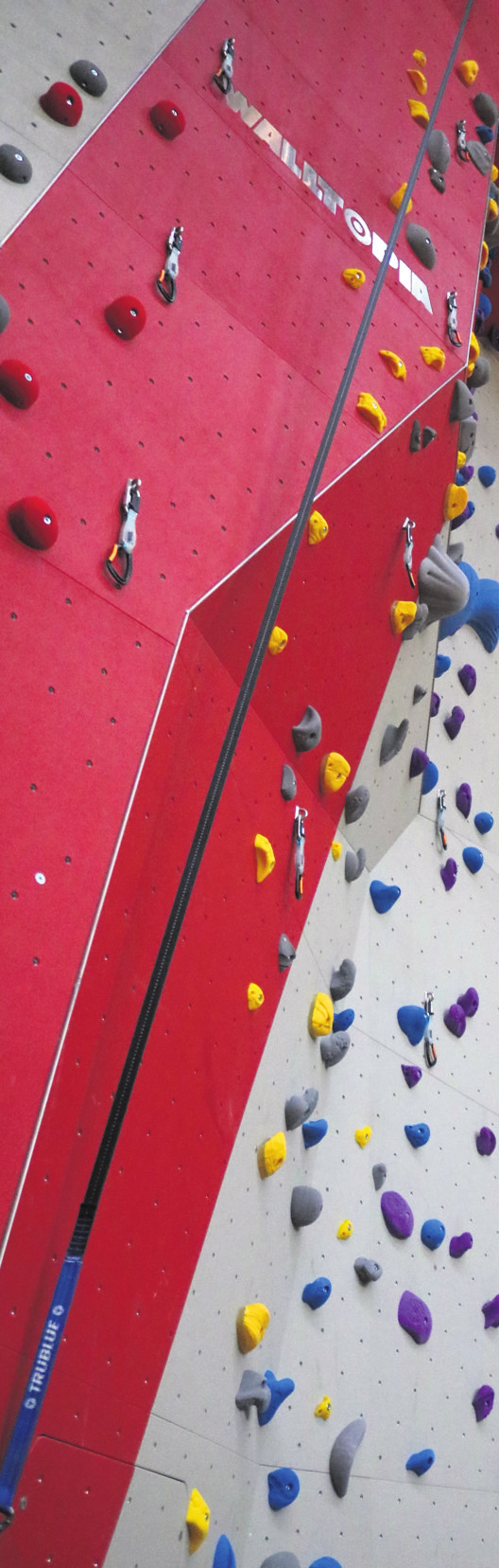 Mehr als neun Meter hoch ist die neue Kletterwand.