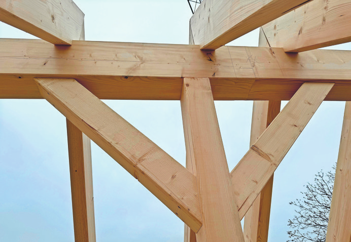 Dachfirst vom Zimmerermeister vor Ort. Fotos: Frick Holzbau (2)