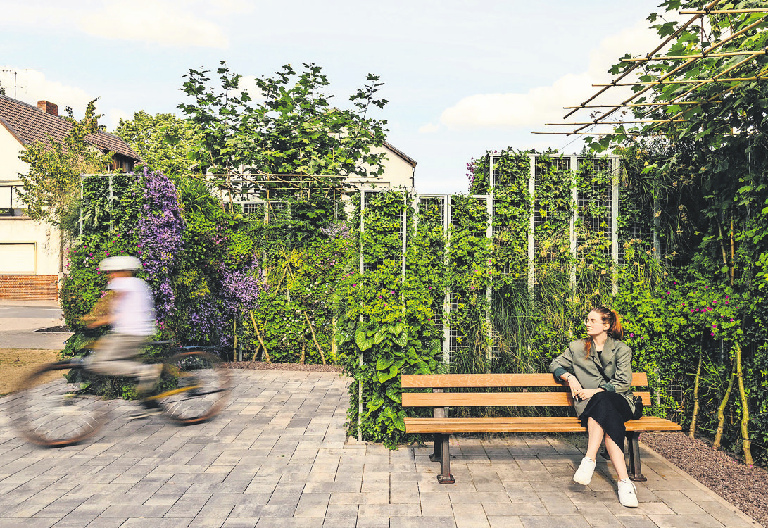 Grüne Inseln im urbanen Raum sorgen für Schatten, angenehmere Temperaturen und eine höhere Aufenthaltsqualität. Foto: Helix Pflanzensysteme GmbH, Axmann-Rottler