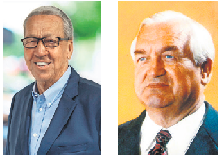 Zwei Generationen, ein Erfolg: Vater, Sohn und innovativer Geist: Dietrich Kloz (links) führt das Autohaus Kloz heute. Begründet hat die Erfolgsgeschichte Felix Kloz (gestorben 1975) rechts. Beide eint ihr innovativer Geist. Foto: z