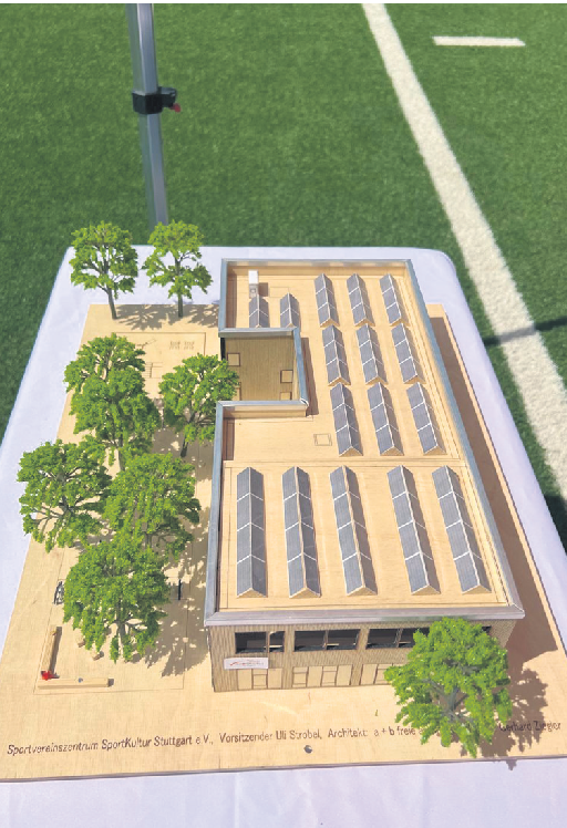 Das Modell des neuen Sportvereinszentrums. Foto: SportKultur