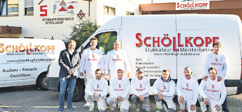 Langjährige Erfahrung: das Team des Stuckateurbetriebs Schöllkopf in Filderstadt-Plattenhardt. Foto: Günter E. Bergmann