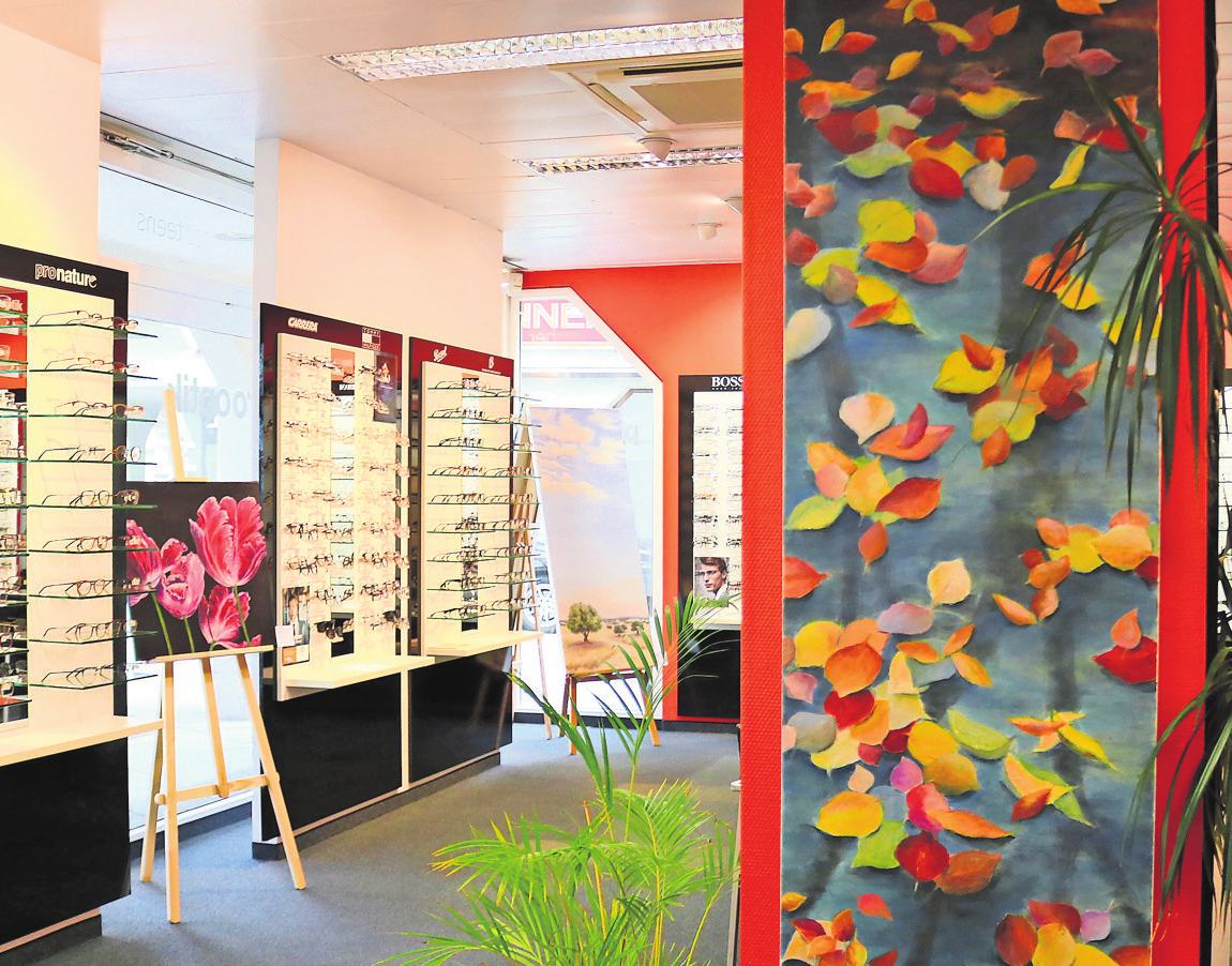 Bei pro optik kann man die Kunstwerke von Betina Kaup bestaunen.