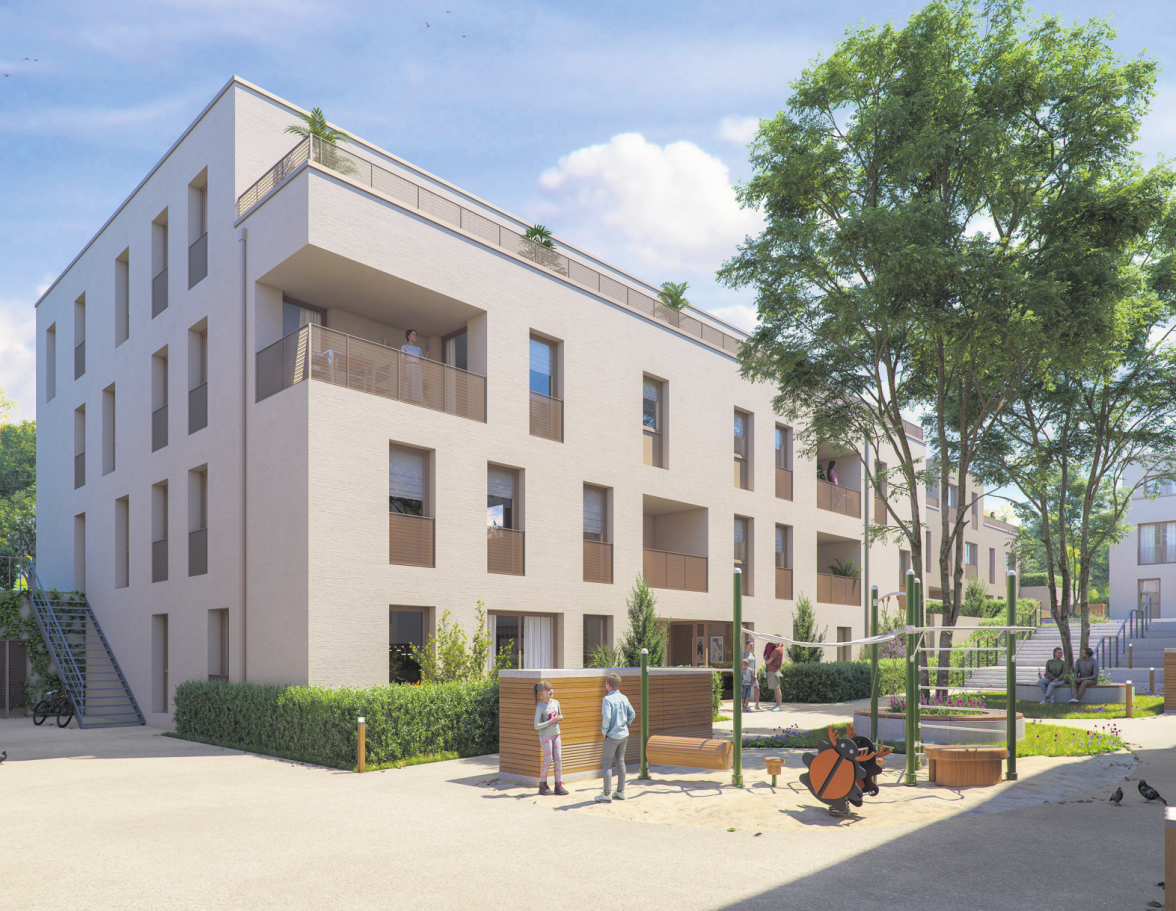 Die Wagnergärten am Maikäferplatz sind ein Bauprojekt von lep wohnen, das bald fertig sein wird: Vier-Mehrfamilienhaus sowie acht Reihenhäuser entstehen. Die Fertigstellung wird Ende 2024 sein. Fotos: iep
