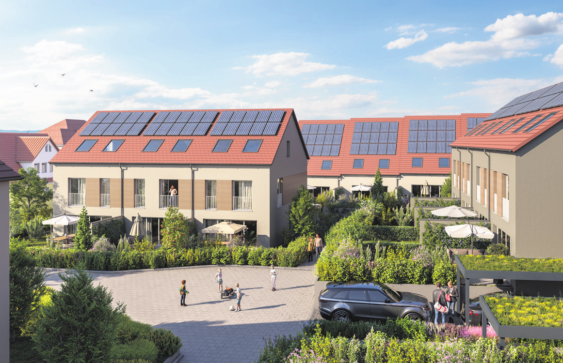 In Leonberg-Warmbronn setzt iep wohnen auf ein familienfreundliches Wohnquartier: die Dahlien-Gärten.