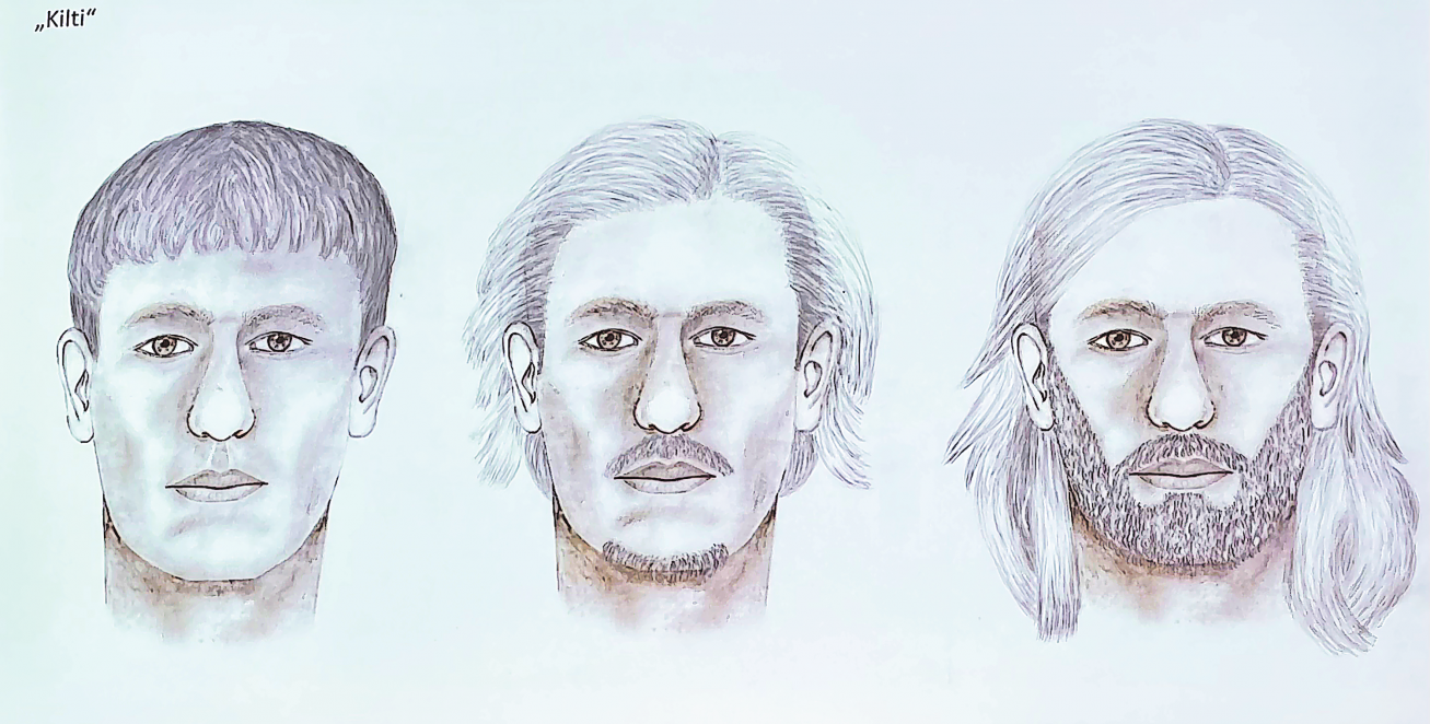 Gezeichnete Phantombilder von Kilti und Kiltine.