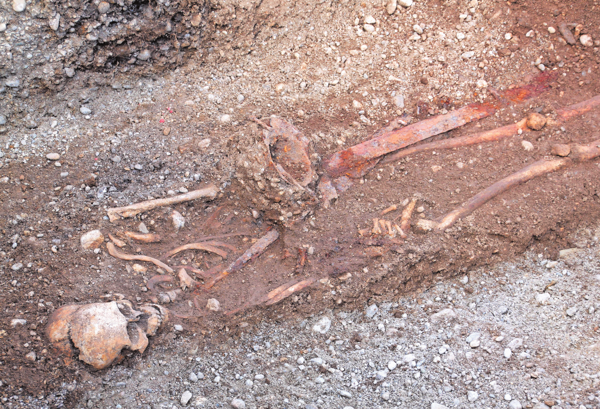 Archäologischer Fund 2012: Das Bajuwarenskelett „Kilti“. Foto: Annette Reindel