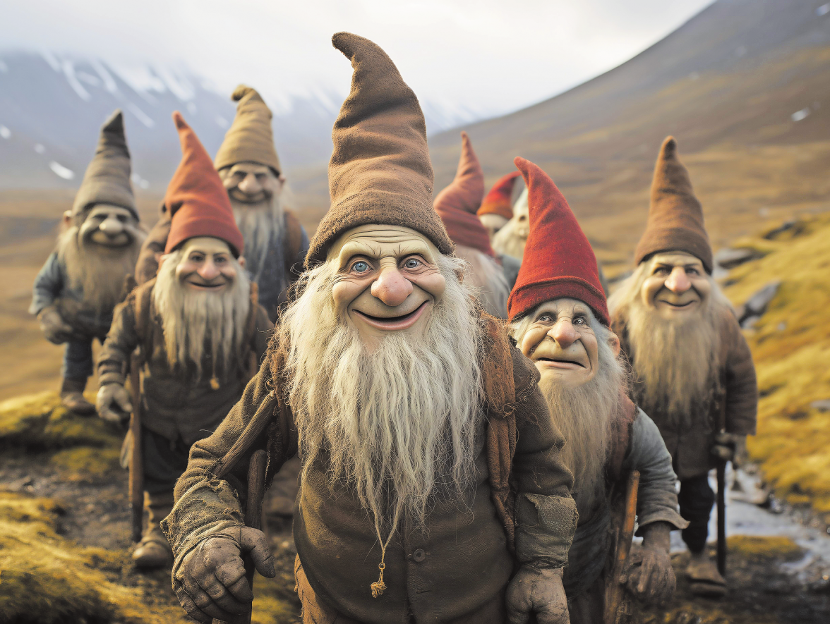 Während andernorts zum Beispiel Santa Claus die Geschenke bringt, erledigen dies in Island die 13 lustigen Weihnachtstrolle, genannt Jólasveinar. Foto (generiert mit KI): Adobe Stock