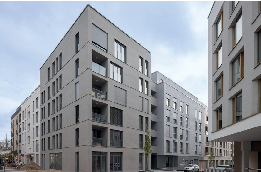 Das Neubauprojekt im „Weiser Areal“ von außen. Im Erdgeschoss befindet sich das City Office. Fotos: Völk