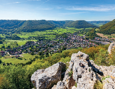 Blick vom Kahlenstein auf Bad Überkingen