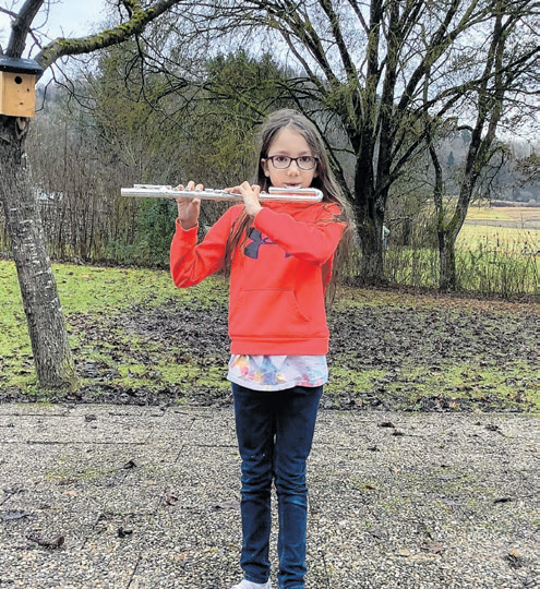 Tilia Rohde besucht die Bläserklasse.