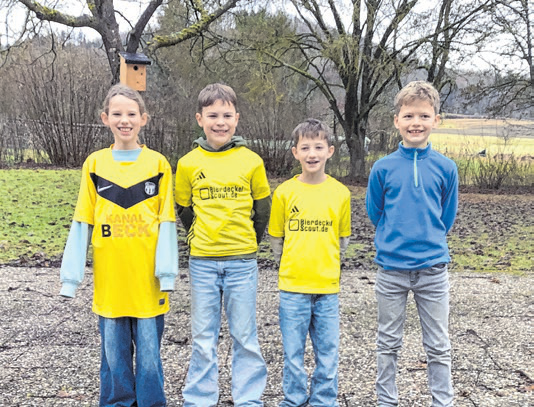 Die Fußball-Kids: Nayla, Moritz, Luis, Elias (v.li.n.re.)