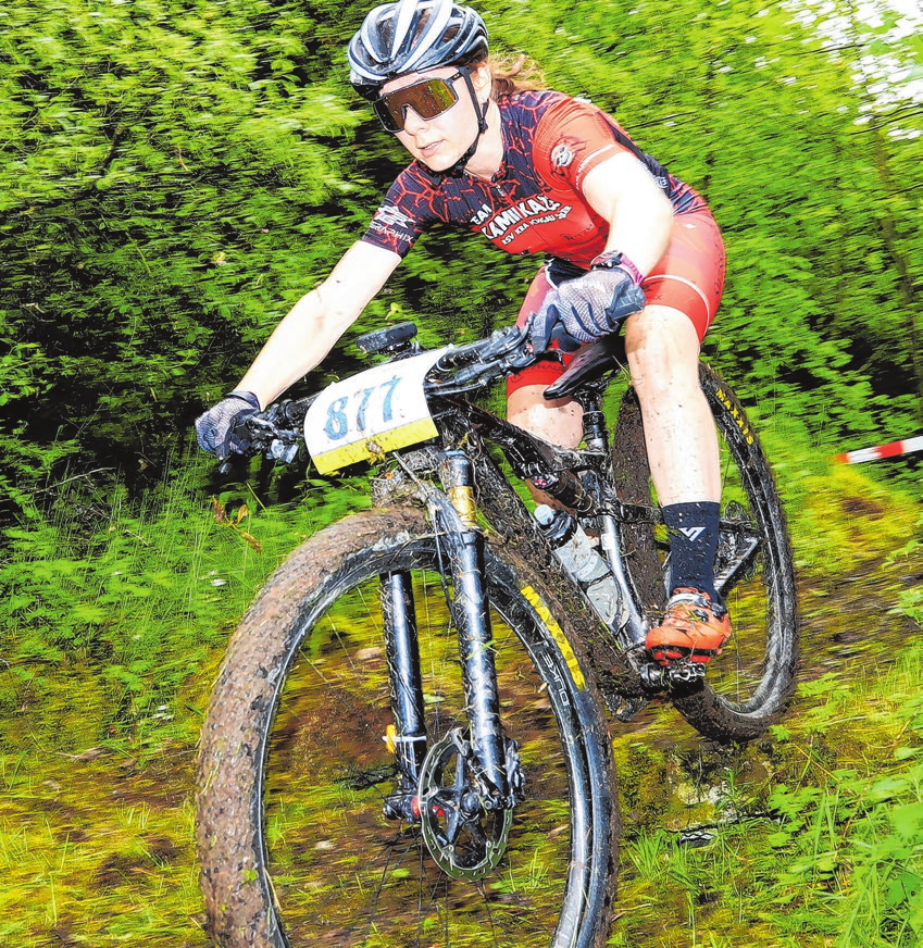 Konzentration: Eine Fahrerin vom RSV Kraichgau Biker Waibstadt, der das zweite Cup-Rennen organisiert.