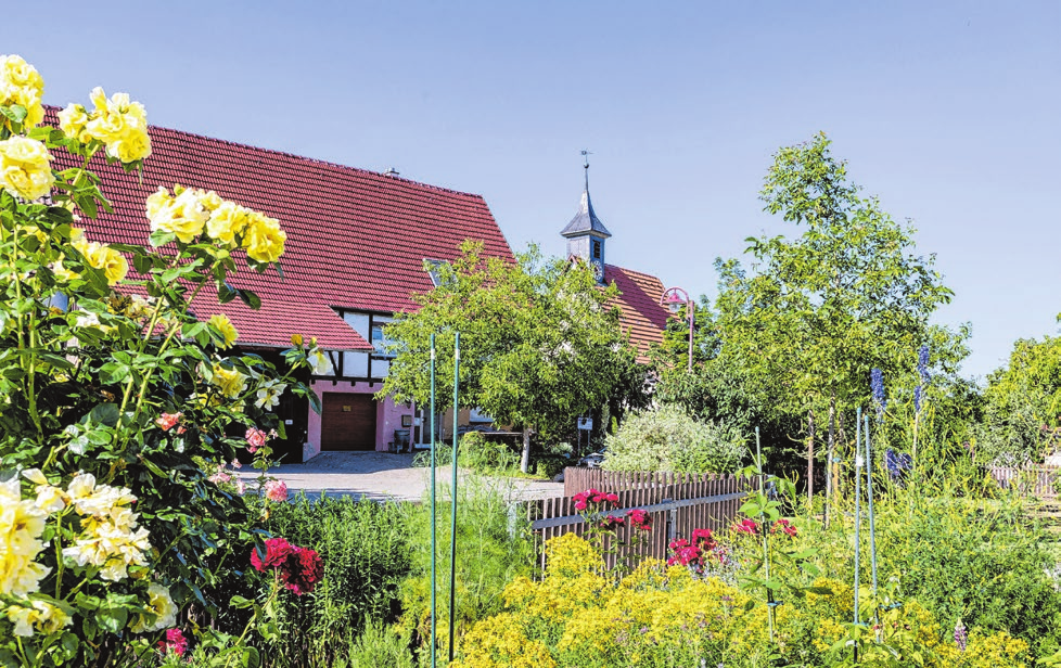 Lebenswertes Sulpach mit Laurentiuskirche. Foto: Gemeinde Sulpach