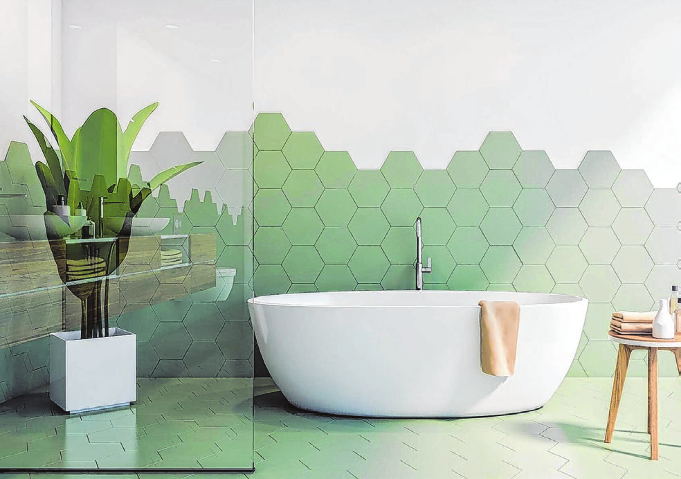 Ein frischer und einmaliger Look im Badezimmer durch farbenfrohe Wandfliesen. Archivbild: Odenisismagilov/Adobestock