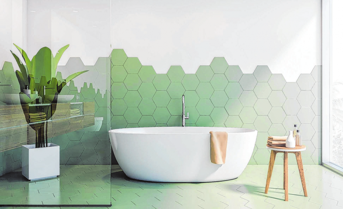 Ein frischer und einmaliger Look im Badezimmer durch farbenfrohe Wandfliesen. Archivbild: ©denisismagilov/Adobestock