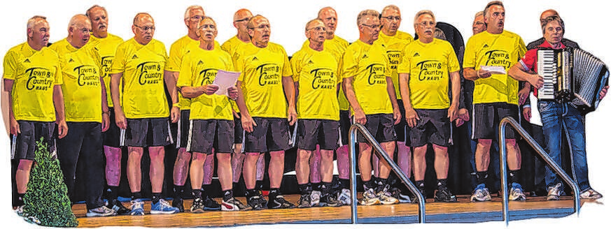 Die Gründermannschaft sang Schwarz & Gelb auf der Jubiläumsfeier zum 40. Bestehen.