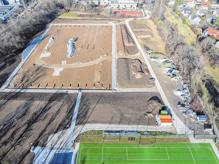 Im Januar war noch Baustelle, inzwischen ist der neue Sportpark fertig. Archivbild: Carolin Albers