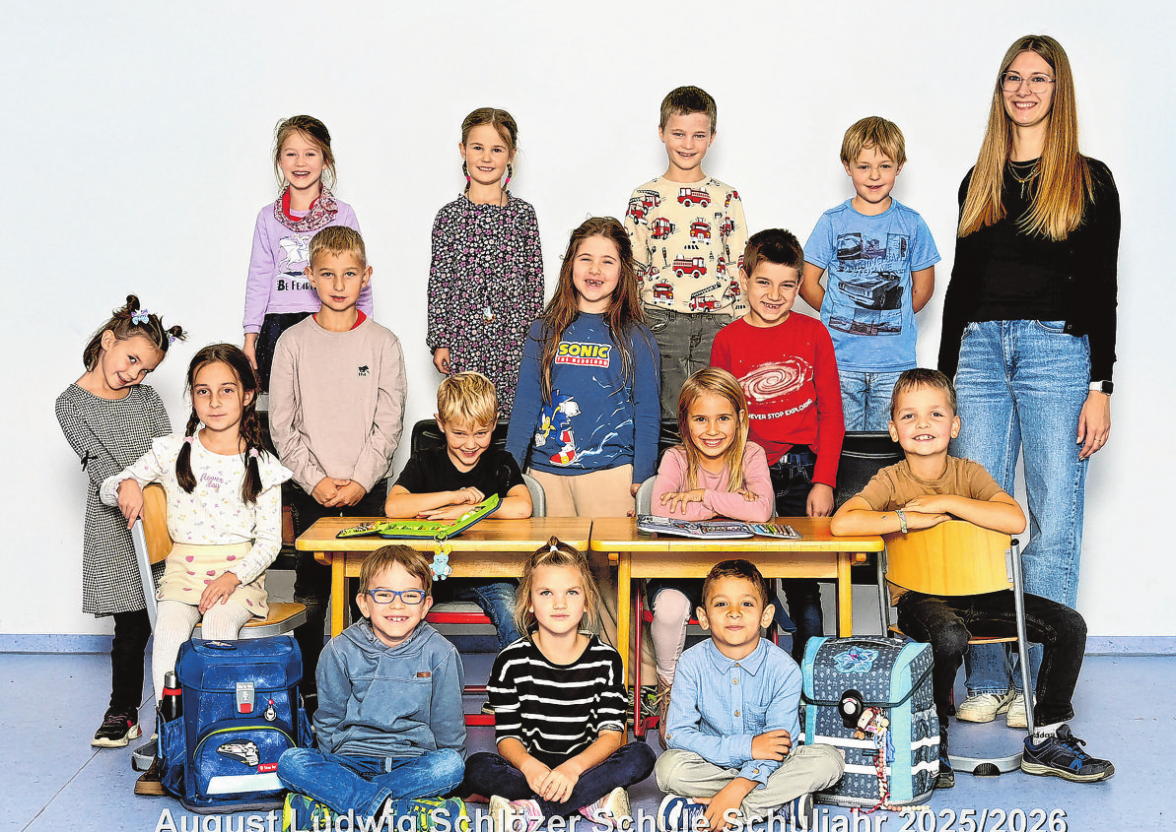 August-Ludwig-Schlözer-Schule Kirchberg, Klasse 1a, Klassenlehrerin: Alina Kraus Foto: Top-Fotografie
