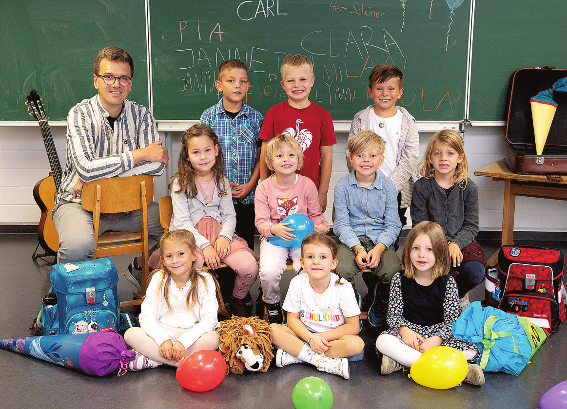 Grundschule Langenburg, Klasse 1, Klassenlehrer: Marcel Schöner Foto: Jutta Greinwald