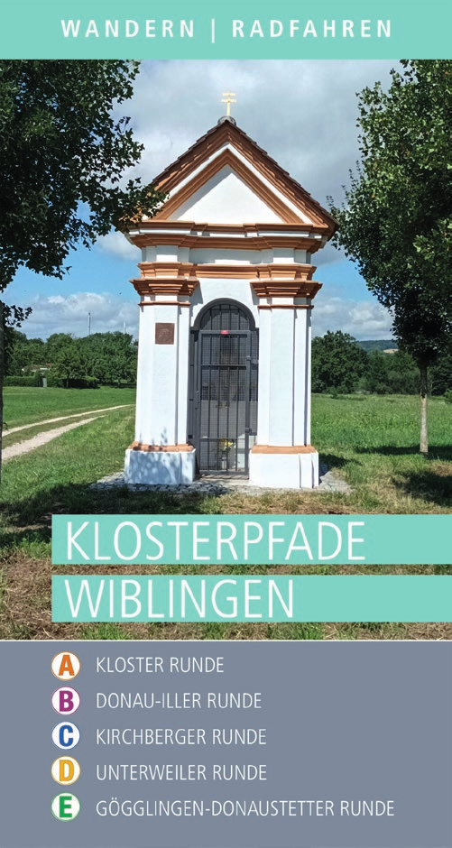 Wandern oder mit dem Rad abfahren: Alles ist möglich. Einfach den kostenlosen Flyer zu den Wiblinger Klosterpfaden downloaden.