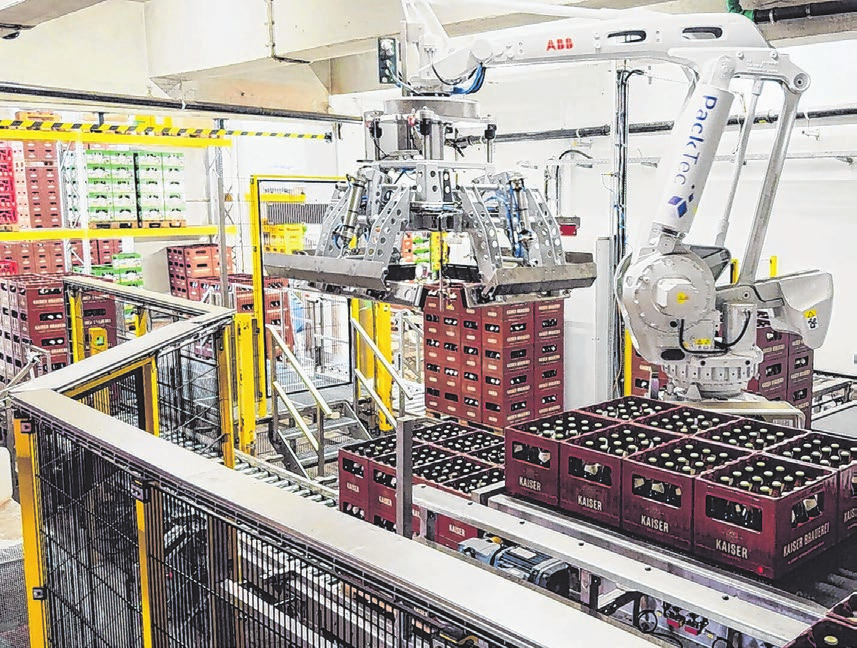 Die Roboter der Flaschenabfüllung.