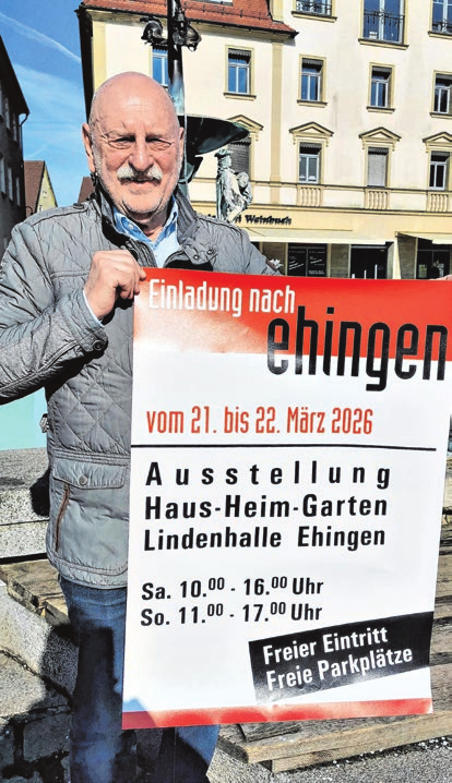 Organisator Wolfgang Rothenbacher freut sich über das breite Angebot, das auf der Messe Haus-Heim-Garten 2026 zu erwarten ist.