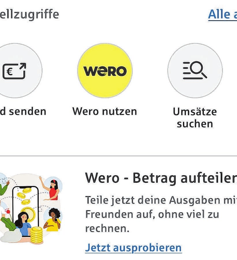 Kinderleicht und unkompliziert: Wero, das neue Bezahlsystem als App ist bereits vorinstalliert. Foto: Andreas Brücken
