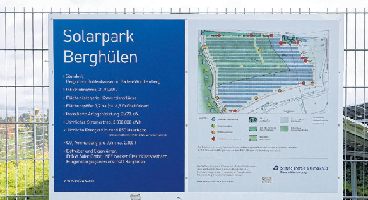 Der Solarpark Berghülen erzeugt Strom für rund 850 Haushalte. Foto: Joachim Lenk