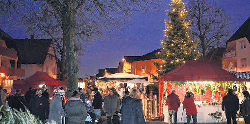 Stimmungsvoll wird sich der Sennfelder Adventsmarkt rund um den Plan und Weihnachtsbaum präsentieren. FOTO: VOGEL