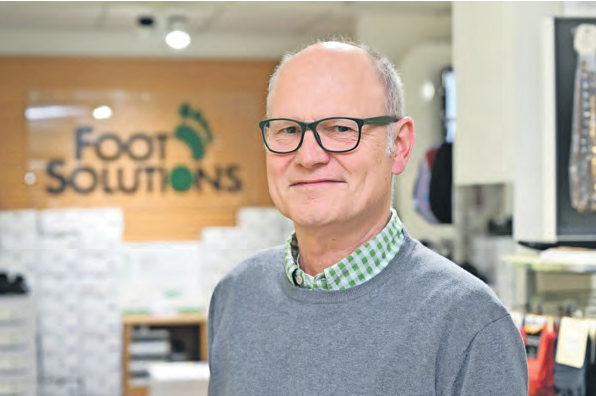 Bernd Borgmann von Foot Solutions möchte den Bewegungsablauf seiner Kunden optimieren und ihre Gesundheit steigern.
