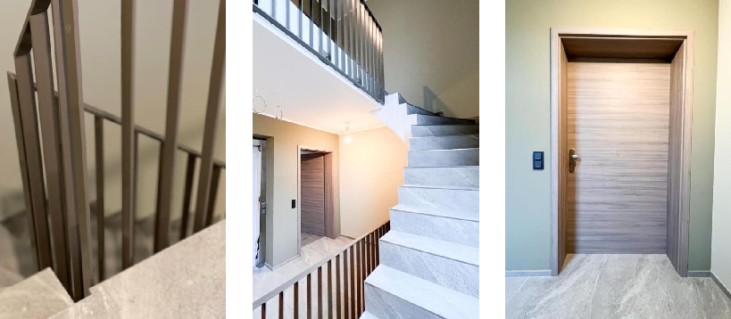 Die Details machen jedes Projekt einzigartig! Treppenhausgestaltung der beiden ersten Bauabschnitte.