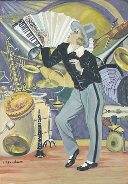 Lotte B. Prechner | Die Jazztänzerin | 1929 | Öl und Tempera auf Holz. Foto: Jürgen Vogel, LVR-LandesMuseum Bonn<br/><br/>