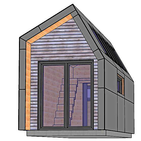Modellbild des Mini-Holzhauses