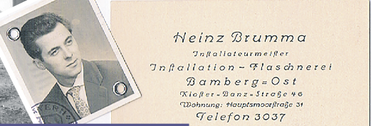 Die erste Visitenkarte von Heinz Brumma